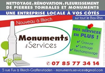 Monuments et Services - Nettoyage Rénovation Fleurissement de pierres tombales et monuments